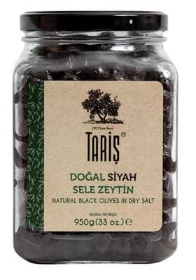 Tariş Doğal Siyah Sele Zeytin 950 G