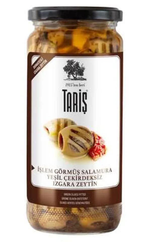 Tariş Salamura Yeşil Çekirdeksiz Izgara Zeytin 500 CC