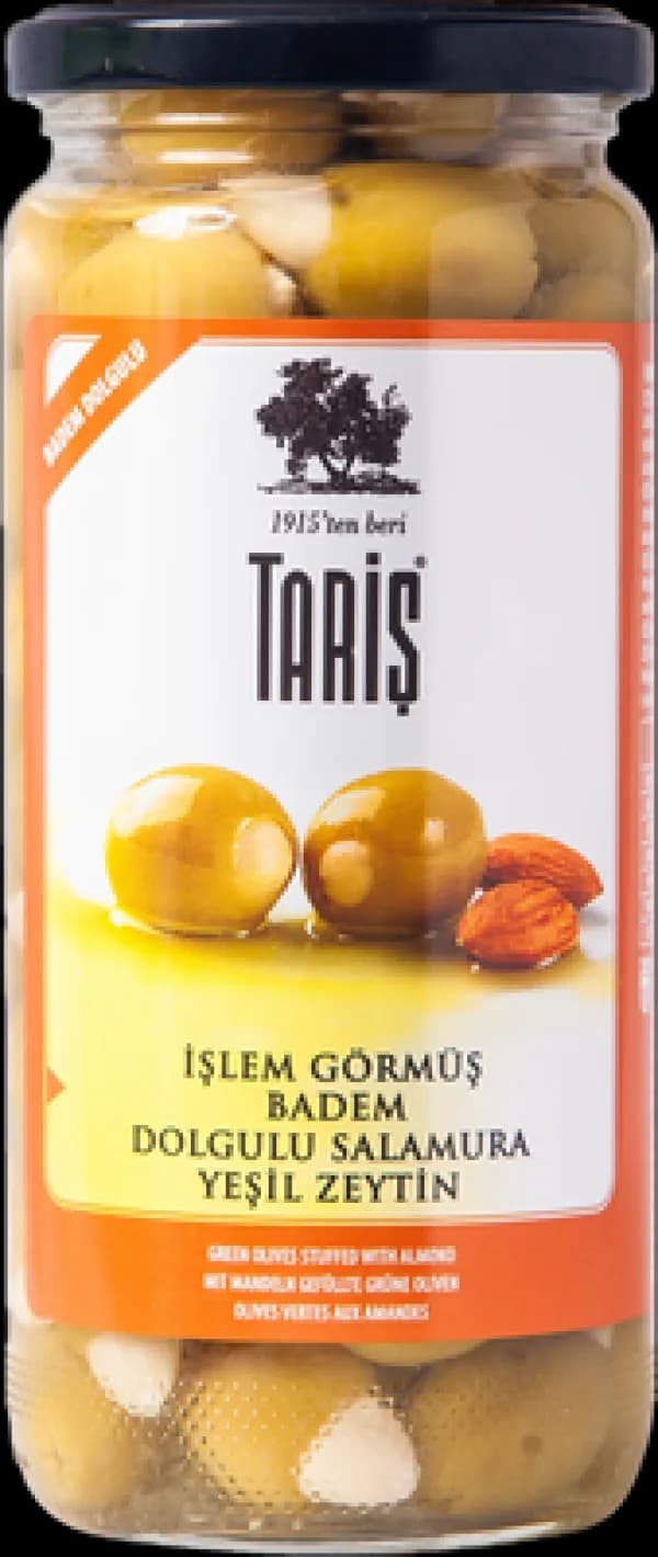 Tariş Badem Dolgulu Salamura Yeşil Zeytin 500 CC