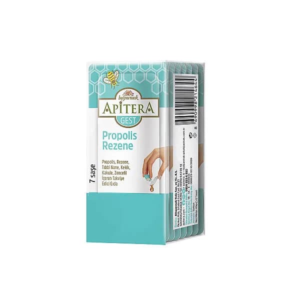 Apitera GEST Doğal Bal, Rezene, Tıbbi Nane, Kekik, Kakule, Zencefil ve Propolis İçeren Takviye Edici 7’li Saşe