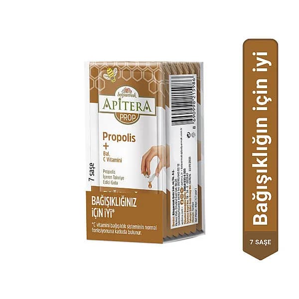 Apitera PROP Doğal Bal, C Vitamini ve 175 mg Propolis İçeren Takviye Edici 7’li Saşe