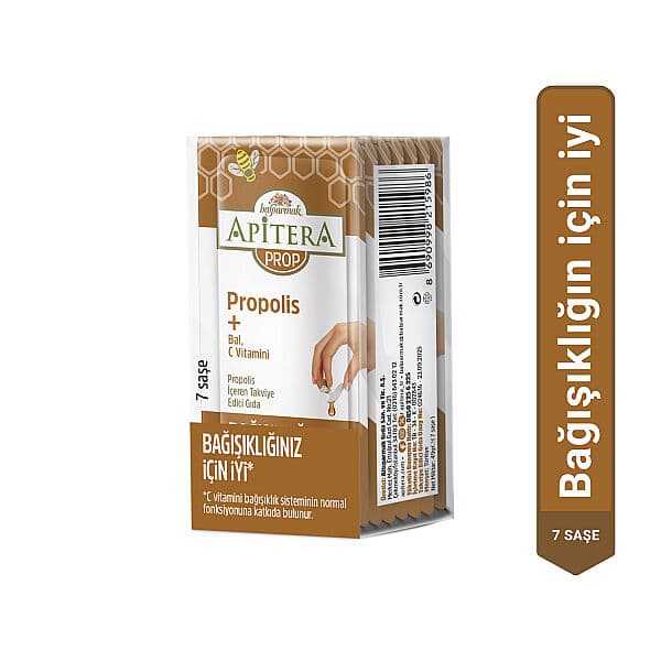 Apitera PROP Doğal Bal, C Vitamini ve 175 mg Propolis İçeren Takviye Edici 7’li Saşe